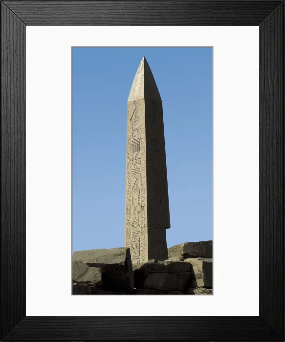 Framed Print : Great Temple of Amon-Re. 16th-4th c. BC. EGYPT. QUENA. Karnak. Thebes. Temple of Amon - Ra. Obelisk of Queen Hatshepsut. Pink granite (28, 50 m h.). Egyptian art. New Kingdom