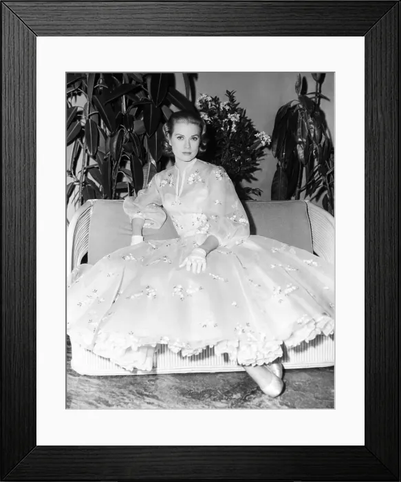 Framed Print : HIGH SOCIETY, Grace Kelly, on-set in a dress by Helen Rose, 1956