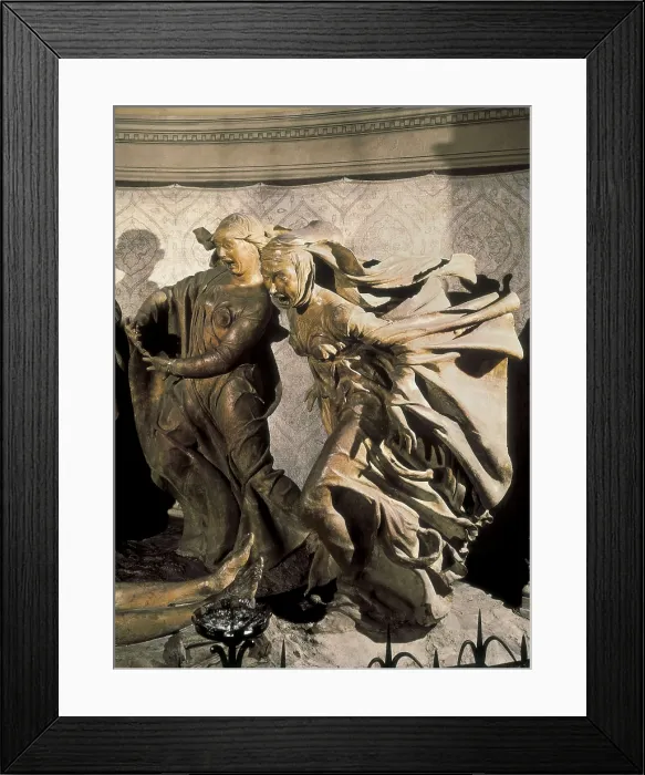 Framed Print : Niccolo Dellarca (15th century). Mourning of the Marias over the Dead Christ. 1462-1463. Right detail. Renaissance art. Quattrocento. Terra-cotta. ITALY. Bologna