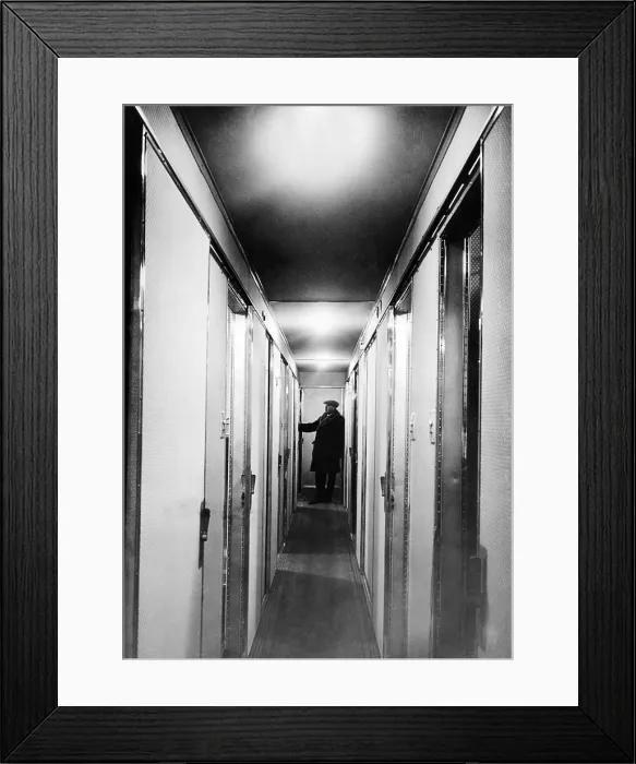Framed Print : Inside the Hindenburg Airship. Interior corridor of the passenger cabin. March 17, 1936. (CSU_ALPHA_1441) CSU Archives / Everett Collection
