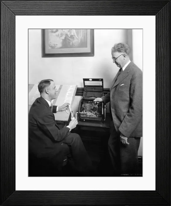 Framed Print : Stock brokers with a new box shaped stock ticker in May 1929. (CSU_ALPHA_1104) CSU Archives / Everett Collection