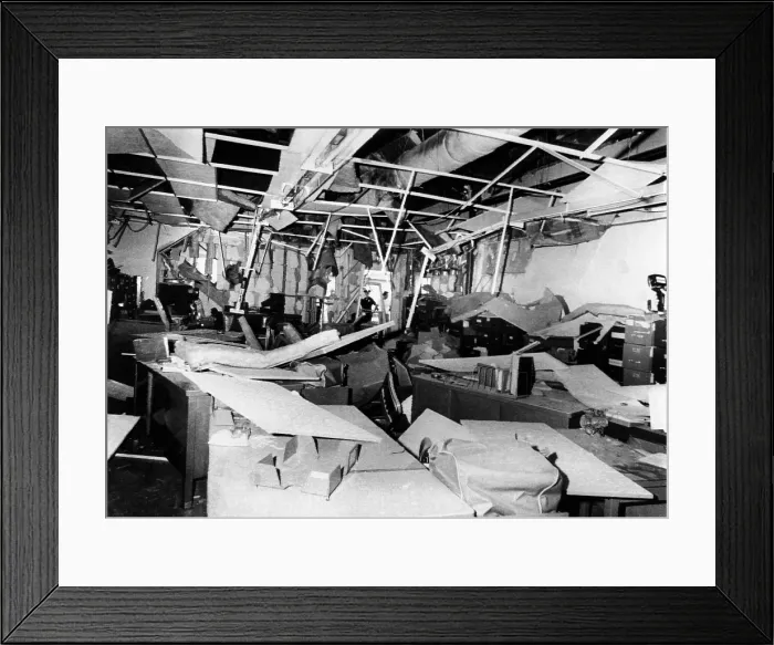 Framed Print : North Hollywood Selective Service office bombed. Most of the records were untouched. June 24, 1968. (CSU_ALPHA_1705) CSU Archives / Everett Collection