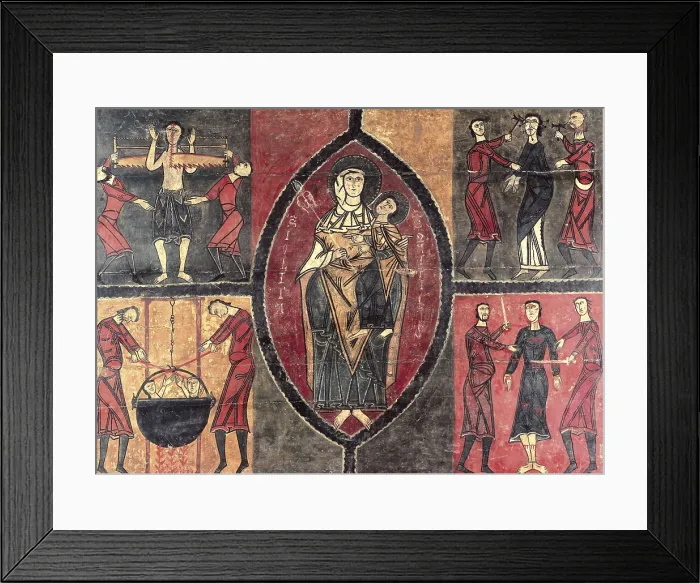 Framed Print : Altar frontal from Durro. 11th c. Romanesque art. Tempera on wood. SPAIN. Barcelona. National Art Museum of Catalonia. AISA / Everett Collection**US SALES ONLY**