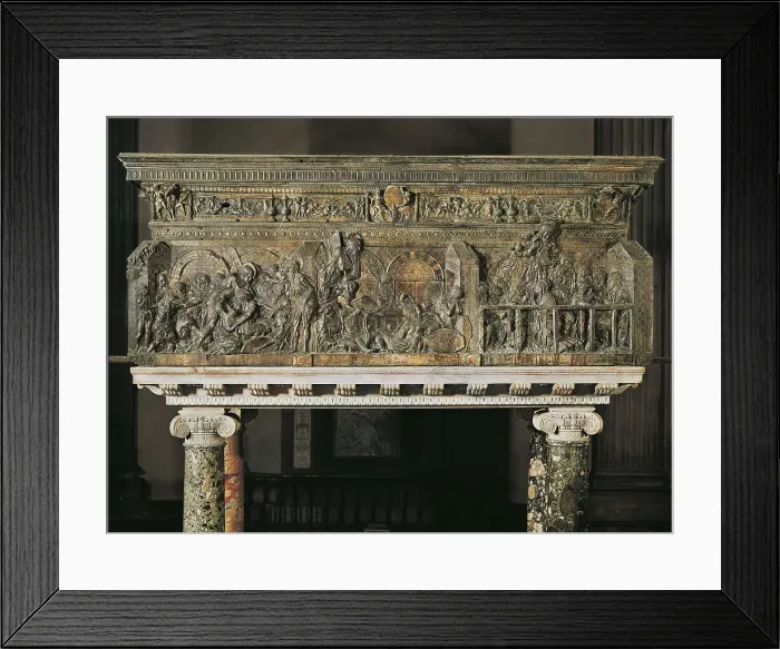 Framed Print : DONATELLO, Donato de Betto Bardi, called (1386-1466). Pulpit. 1465. ITALY. Florence. Church of St. Lawrence.. Marble and bronze