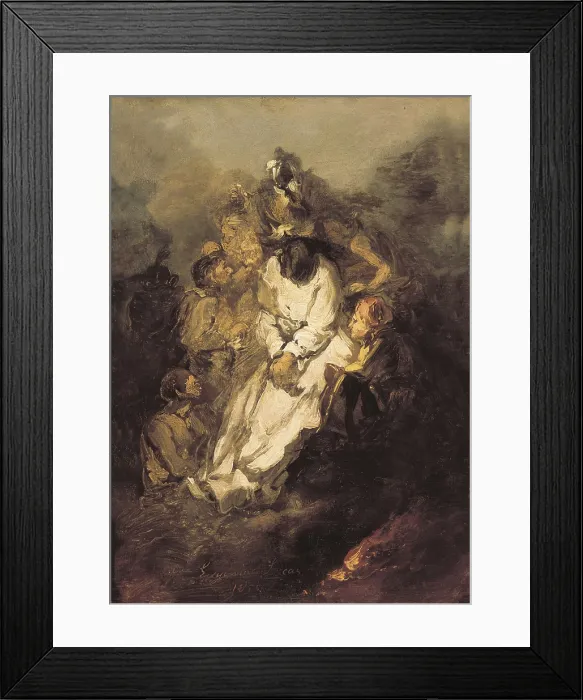 Framed Print : LUCAS VELAZQUEZ, Eugenio (1817-1870). The garrotted man. 1855. Romanticism. Oil on canvas. SPAIN. Madrid. Romantic Museum. AISA / Everett Collection**US SALES ONLY**