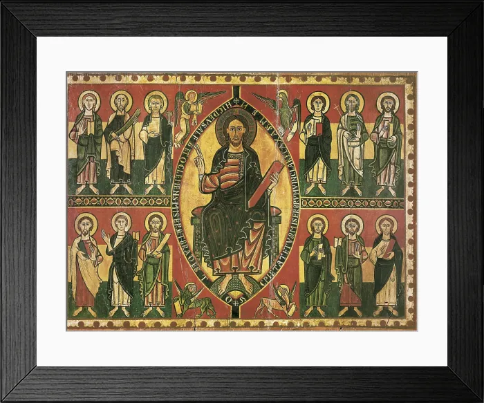 Framed Print : Frontal from Esquius. 2nd half s.XII. Tempera on wood. SPAIN. Barcelona. National Art Museum of Catalonia. Proc: SPAIN. Vic. Hermitage of Esquius Framed Print : Frontal from Esquius. 2nd half s.XII. Tempera on wood. SPAIN. Barcelona. National Art Museum of Catalonia. Proc: SPAIN. Vic. Hermitage of Esquius