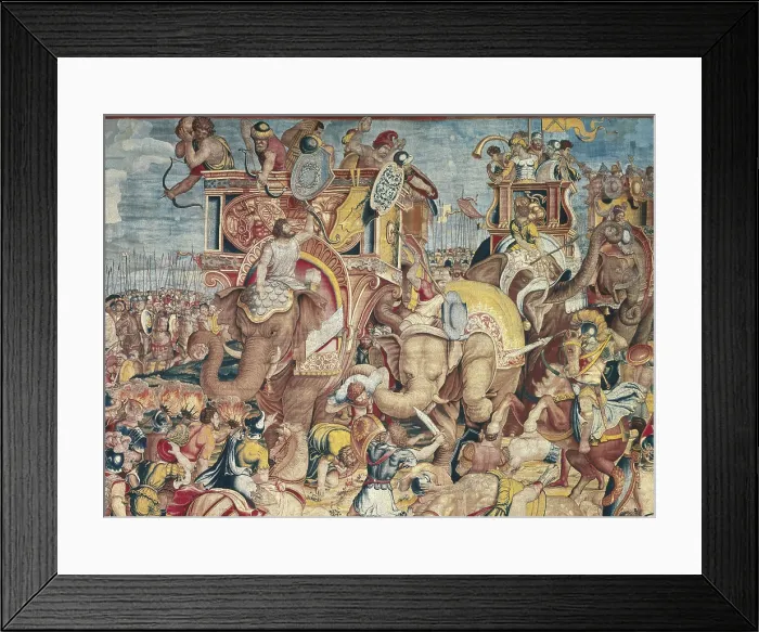 Framed Print : Battle of Zama. 16th c. SPAIN. Madrid. Royal Palace. Flemish art. Tapestry. AISA / Everett Collection**US SALES ONLY**