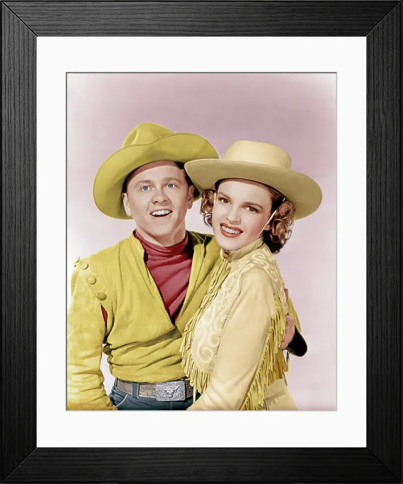 Framed Print : GIRL CRAZY, from left: Mickey Rooney, Judy Garland, 1943