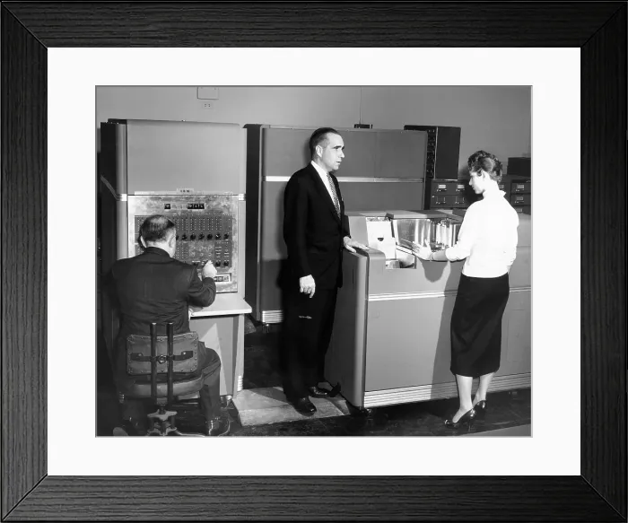 Framed Print : IBM Electronic brain at the Francis I. DuPont & Co. brokerage firm