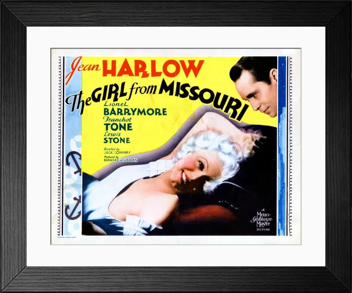 Framed Print : THE GIRL FROM MISSOURI, from left, Jean Harlow, Franchot Tone, 1934 Framed Print : THE GIRL FROM MISSOURI, from left, Jean Harlow, Franchot Tone, 1934