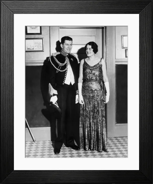 Framed Print : Gene Tunney and wife Polly Lauder Tunney in formal attire. He is wearing a dress uniform of the Marine Corps Framed Print : Gene Tunney and wife Polly Lauder Tunney in formal attire. He is wearing a dress uniform of the Marine Corps