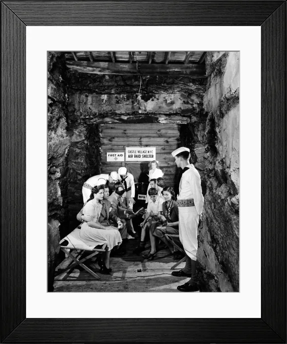 Framed Print : New York City's first World War II air raid shelter