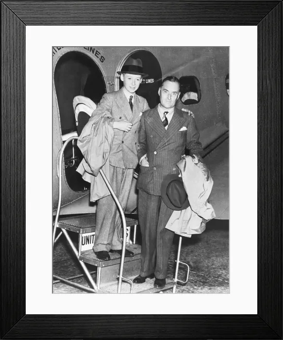 Framed Print : Sir Malcolm Campbell and his son Donald arrive in Salt Lake City