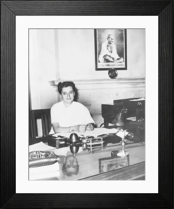 Framed Print : Indira Gandhi, was the first woman President of India's ruling National Congress Party. Feb. 17, 1959