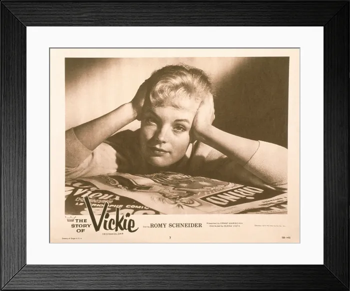 Framed Print : THE STORY OF VICKIE, (aka MADCHENJAHRE EINER KONIGIN), US lobbycard, Romy Schneider, 1954 Framed Print : THE STORY OF VICKIE, (aka MADCHENJAHRE EINER KONIGIN), US lobbycard, Romy Schneider, 1954