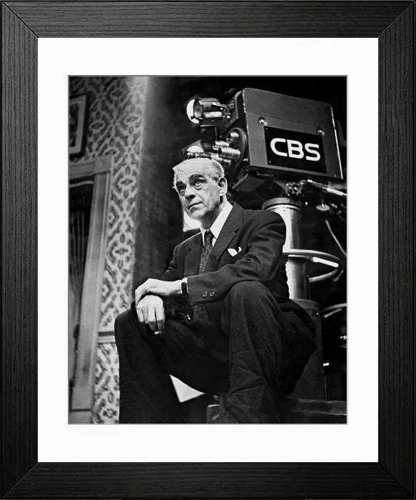 Framed Print : ARSENIC AND OLD LACE, Boris Karloff on-set of the Ford Theater presentation, 4 / 29 / 49