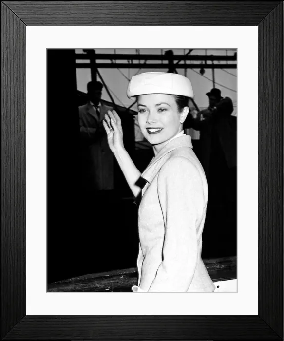 Framed Print : Grace Kelly on her way to Monaco for her wedding, aboard the SS Constitution, April 1956