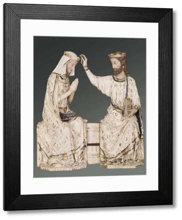 Framed Print : The Coronation of the Virgin. 2nd half 13th c. Anonymous work of the French school. Romanesque art. Sculpture on ivory. FRANCE. Paris. Louvre Museum Framed Print : The Coronation of the Virgin. 2nd half 13th c. Anonymous work of the French school. Romanesque art. Sculpture on ivory. FRANCE. Paris. Louvre Museum