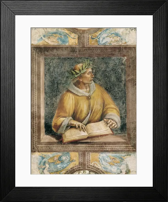 Framed Print : SIGNORELLI, Luca (1445-1523). Ovid. 1499. ITALY. Orvieto. Cathedral. Portrait located in the Chapel of San Brizio. Renaissance art. Quattrocento. Fresco