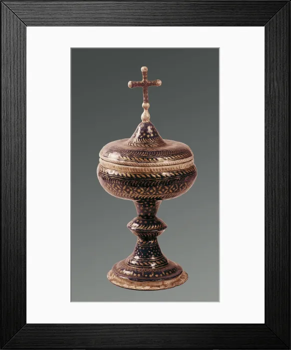 Framed Print : Venetian chalice of enameled copper. Renaissance art. Quattrocento. Venetian school. Enamel. ITALY. Florence. Bargello National Museum. Proc: ITALY. Venice Framed Print : Venetian chalice of enameled copper. Renaissance art. Quattrocento. Venetian school. Enamel. ITALY. Florence. Bargello National Museum. Proc: ITALY. Venice