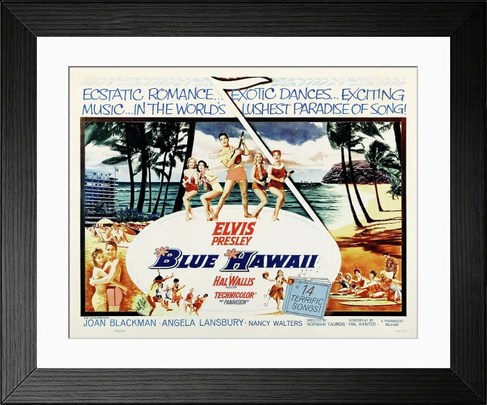 Framed Print : BLUE HAWAII, top center and lower second from left: Elvis Presley, 1961