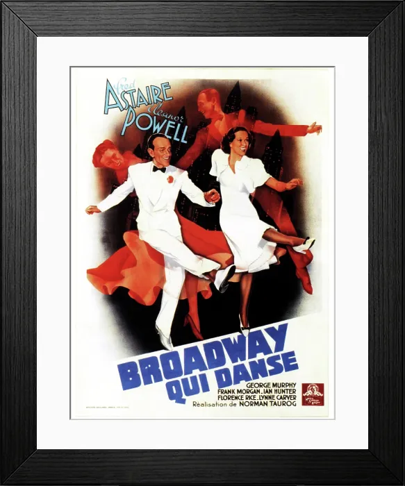 Framed Print : BROADWAY MELODY OF 1940, (aka BROADWAY QUI DANSE) rear from left: Eleanor Powell, Fred Astaire, foreground from left: Fred Astaire, Eleanor Powell on French poster art, 1940 Framed Print : BROADWAY MELODY OF 1940, (aka BROADWAY QUI DANSE) rear from left: Eleanor Powell, Fred Astaire, foreground from left: Fred Astaire, Eleanor Powell on French poster art, 1940