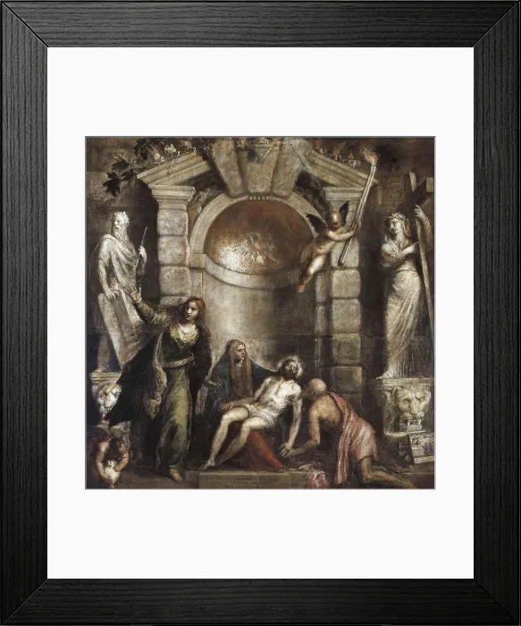 Framed Print : TTITIA, Tiziano Vecello, also called (1490-1576). Piet. 1576. Renaissance art. Cinquecento. Oil on canvas. ITALY. Venice. Gallerie dell'Accademia (Academy Gallery)