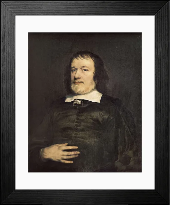 Framed Print : HANNEMAN, Adriaen (1604-1671). Portrait of a Gentleman. ca. 1655. Work attributed. Camb's legacy. Oil on canvas. SPAIN. Barcelona. National Art Museum of Catalonia