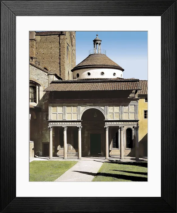 Framed Print : Brunelleschi, Filippo (1377-1446). Pazzi Chapel. 1430-1446. ITALY. Florence. Church of Santa Croce. Renaissance art. Quattrocento. Architecture
