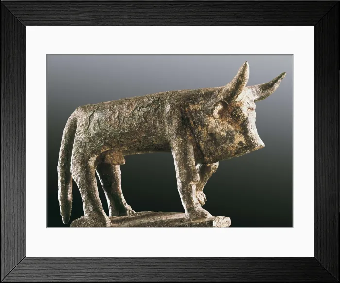 Framed Print : Bull. 1300 -100 BC. Bronze Age. Talaiotic Culture. Sculpture on bronze. SPAIN. Barcelona. Archaeology Museum of Catalonia. Proc: SPAIN. BALEARES Framed Print : Bull. 1300 -100 BC. Bronze Age. Talaiotic Culture. Sculpture on bronze. SPAIN. Barcelona. Archaeology Museum of Catalonia. Proc: SPAIN. BALEARES