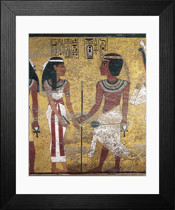 Framed Print : Tomb of Tutankhamun. s.XIV BC. EGYPT. Dayr al-Bahri. Valley of the Kings. Tomb of Tutankhamun. Tutankhamun and his wife Ankhesenpaaten. Egyptian art. New Kingdom. Painting