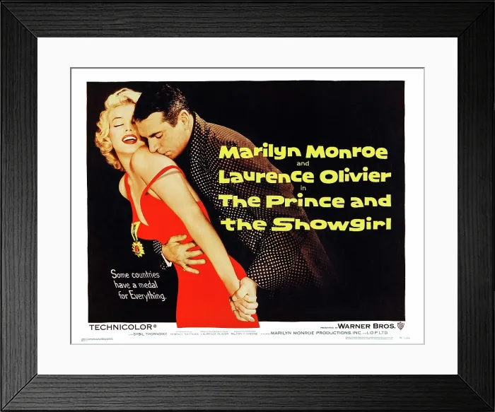 Framed Print : THE PRINCE AND THE SHOWGIRL, US lobbycard, from left: Marilyn Monroe, Laurence Olivier, 1956