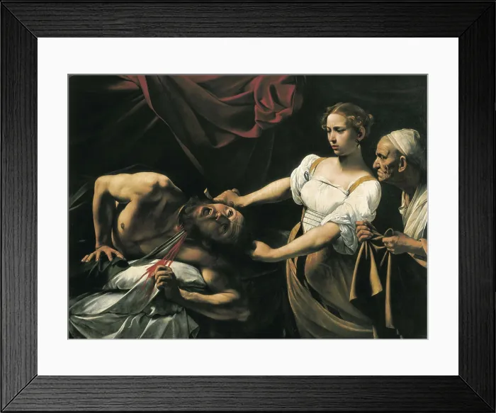 Framed Print : CARAVAGGIO, Michelangelo Merisi da (1573-1610). Judith and Holofernes. 1598. Baroque art. Oil on canvas. ITALY. Rome
