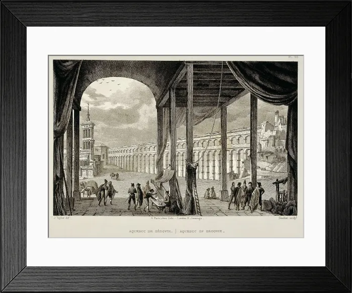 Framed Print : Segovia. The Acqueduct, 19th c. Engraving. SPAIN. Madrid. National Library. AISA / Everett Collection**US SALES ONLY** Framed Print : Segovia. The Acqueduct, 19th c. Engraving. SPAIN. Madrid. National Library. AISA / Everett Collection**US SALES ONLY**
