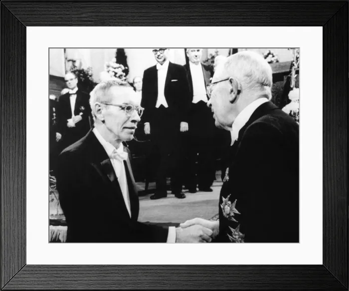 Framed Print : Dr. Alfred D. Hershey, 60, awarded 1969 Nobel Prize for Medicine. He shared the prize with Dr. Salvador Luria and Dr Framed Print : Dr. Alfred D. Hershey, 60, awarded 1969 Nobel Prize for Medicine. He shared the prize with Dr. Salvador Luria and Dr