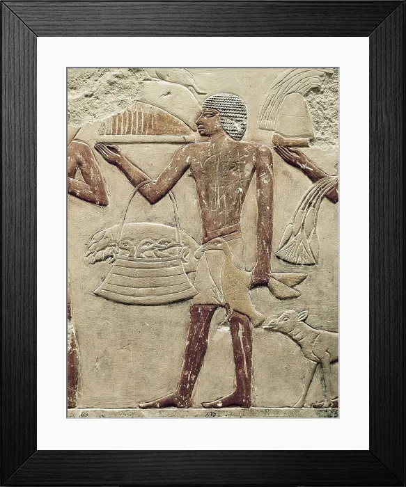 Framed Print : Mastaba of Princess Idut. 24th c. BC. EGYPT. Saqqara. Offerings bearer. Egyptian art. Old Kingdom. Relief. AISA / Everett Collection**US SALES ONLY**