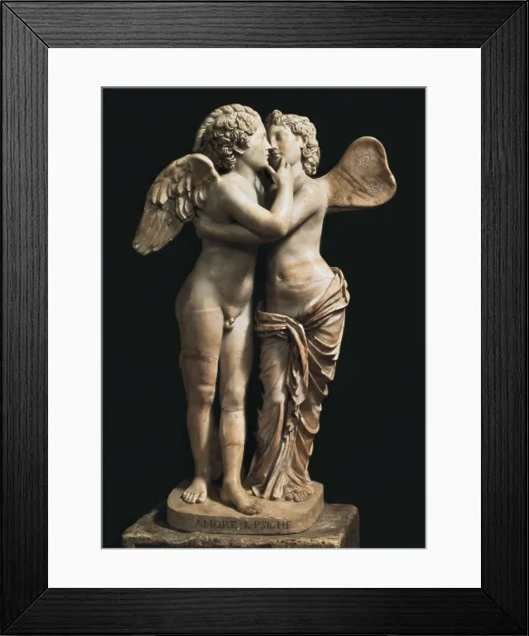 Framed Print : Amor and Psyche. 1st c. Hellenistic art. Sculpture on marble. ITALY. Florence. Galleria degli Uffizi (Uffizi Gallery). AISA / Everett Collection**US SALES ONLY**
