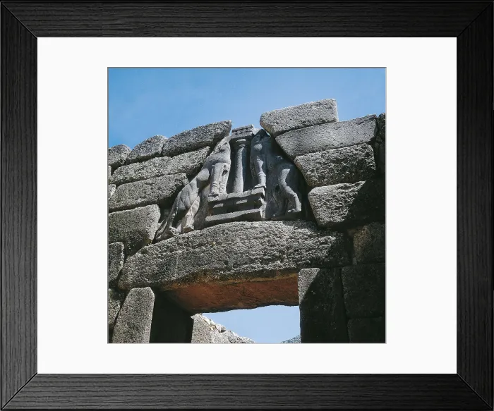 Framed Print : Lion Gate. s.XIV BC. GREECE. Mycenae. Located to the noth of the wall. Mycenaean art. Architecture. AISA / Everett Collection**US SALES ONLY**