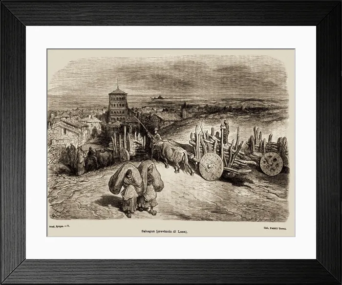 Framed Print : Sahagn, drawing by Gustave Dor. Engraving. SPAIN. Madrid. National Library. AISA / Everett Collection**US SALES ONLY**