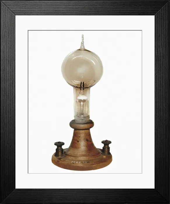 Framed Print : EDISON, Thomas Alva (1847-1931). Carbon filament lamp, invented by Edison in 1879. UNITED KINGDOM. London. The Science Museum. AISA / Everett Collection**US SALES ONLY**