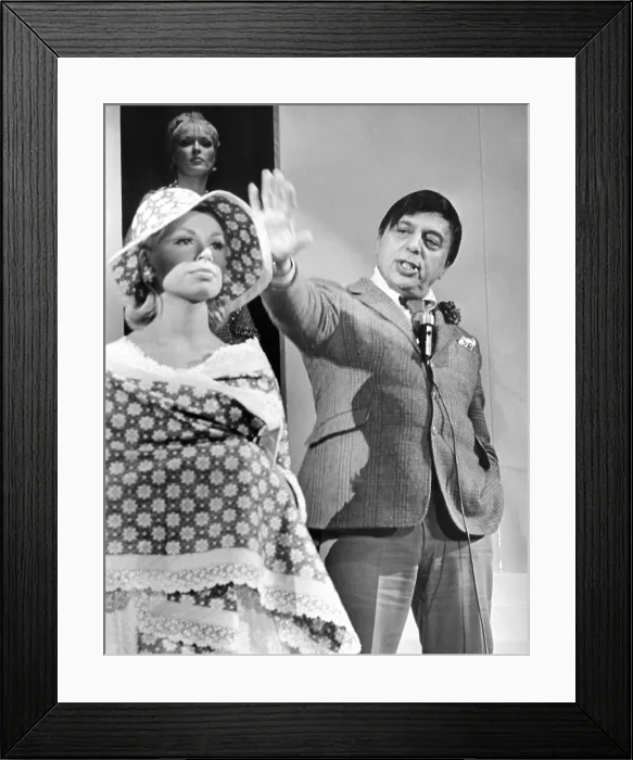 Framed Print : Mr. John, the famous milliner with one of his creations