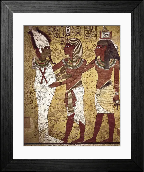 Framed Print : Tomb of Tutankhamun. s.XIV BC. The Pharaoh with Osiris. Egyptian art. New Kingdom. Painting. AISA / Everett Collection**US SALES ONLY**