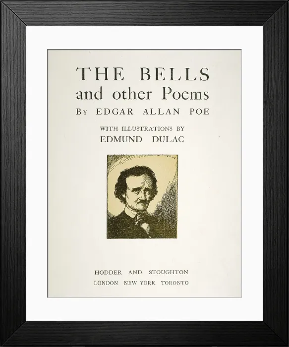 Framed Print : POE, Edgar Allan (1809-1849). 'The Bells and other Poems'. Title page. SPAIN. Barcelona. Biblioteca de Catalunya (National Library of Catalonia) Framed Print : POE, Edgar Allan (1809-1849). 'The Bells and other Poems'. Title page. SPAIN. Barcelona. Biblioteca de Catalunya (National Library of Catalonia)