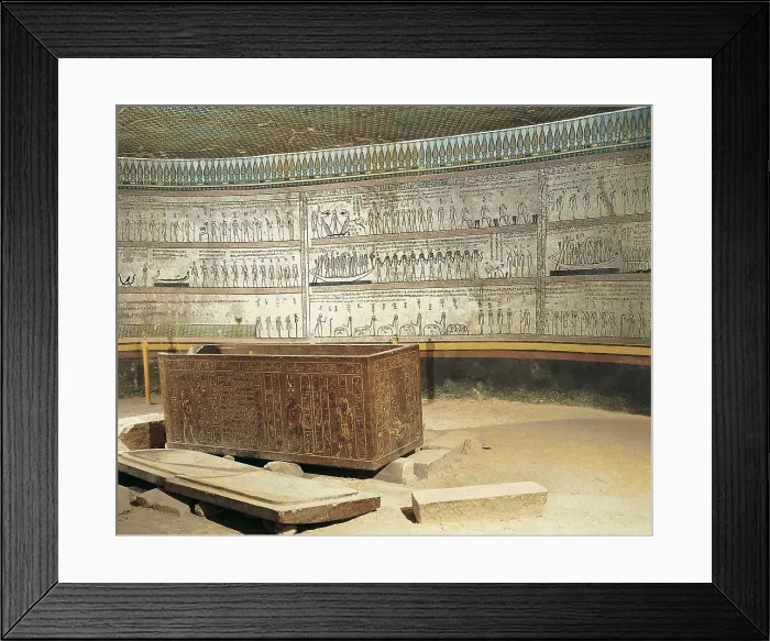Framed Print : Tomb of Tuthmosis III. EGYPT. QUENA. Dayr al-Bahri. Valley of the Kings. Tomb of Tuthmosis III. Burial cahmber. Egyptian art. New Kingdom. Architecture