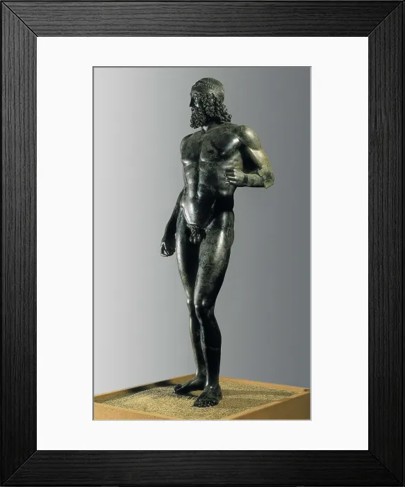 Framed Print : Riace Bronze or Riace warrior. ca. 460 - 430 BC. Classical Greek art. Sculpture on bronze. ITALY. Reggio di Calabria. National Museum of Reggio Calabria. Proc: ITALY. Riace