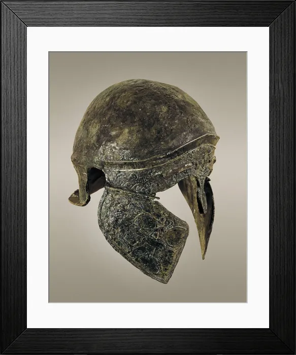 Framed Print : ITALY. Todi. Bronze Etruscan helmet (3rd-4th c. BC). Decorative Arts. ITALY. Rome. National Etruscan Museum of Villa Julia. AISA / Everett Collection**US SALES ONLY**