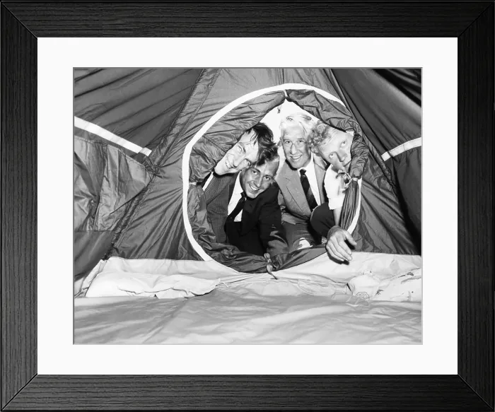 Framed Print : Explorers of Sir Edmund Hillary's Abominable Snowman expedition. Dec. 20, 1960. The World Book Encyclopedia sponsored the scientific expedition