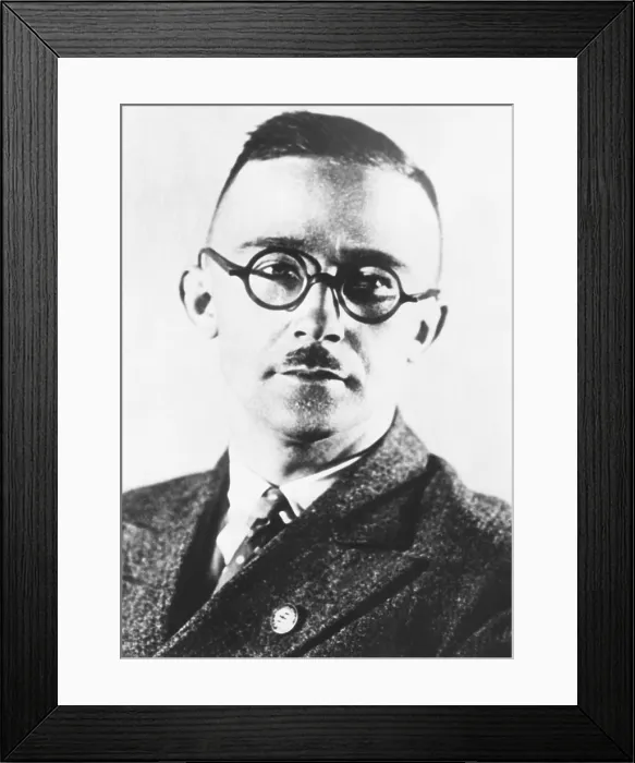 Framed Print : Heinrich Himmler, head of the Nazi's Black Shirt troopers or Schutzstaffel (SS) from 1929-1945. The SS began as a paramilitary group to guard Nazi meetings