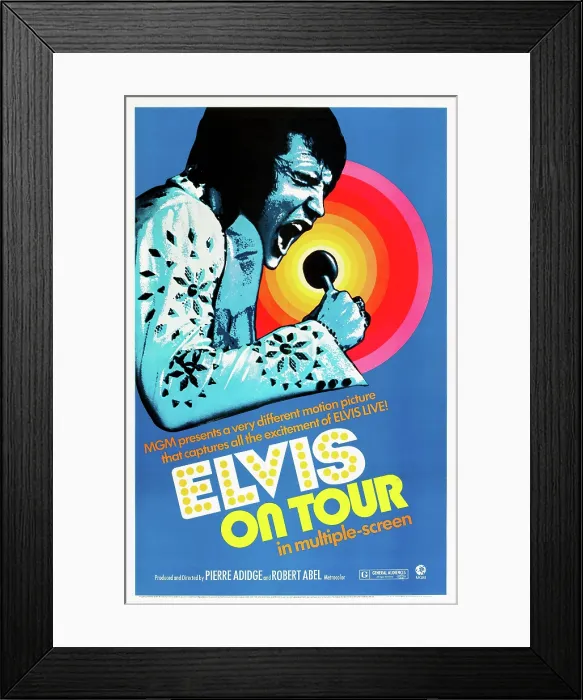 Framed Print : ELVIS ON TOUR, Elvis Presley on US poster art, 1972 Framed Print : ELVIS ON TOUR, Elvis Presley on US poster art, 1972