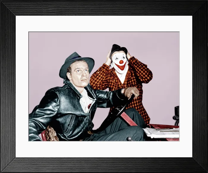 Framed Print : THE GREATEST SHOW ON EARTH, from left: Charlton Heston, James Stewart, 1952